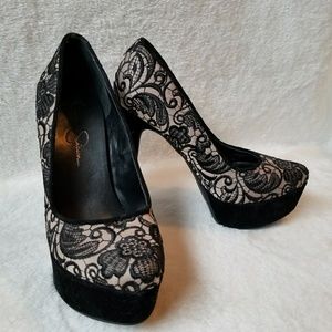 Jessica Simpson Victorian lace heels